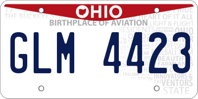 OH license plate GLM4423
