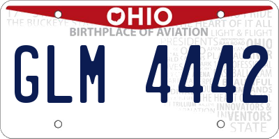 OH license plate GLM4442