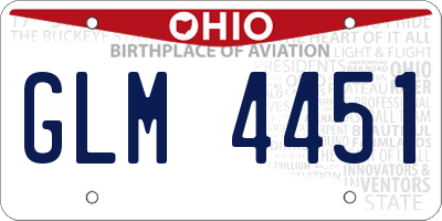 OH license plate GLM4451
