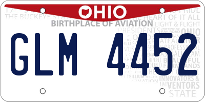 OH license plate GLM4452