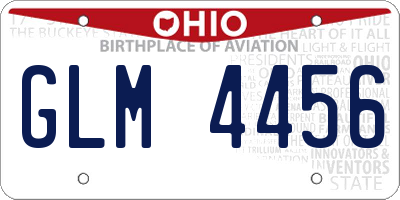 OH license plate GLM4456