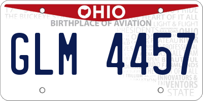 OH license plate GLM4457
