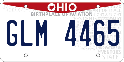 OH license plate GLM4465