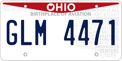 OH license plate GLM4471