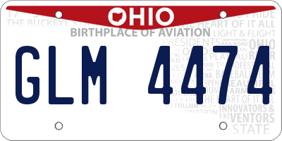OH license plate GLM4474