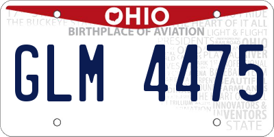 OH license plate GLM4475
