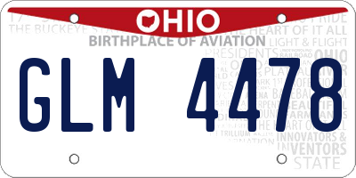 OH license plate GLM4478