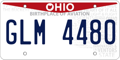 OH license plate GLM4480