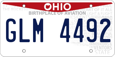 OH license plate GLM4492