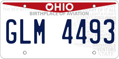 OH license plate GLM4493