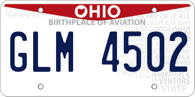 OH license plate GLM4502