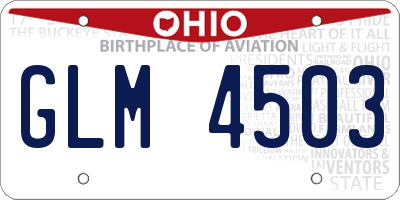 OH license plate GLM4503
