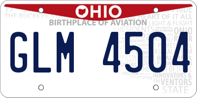 OH license plate GLM4504
