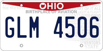 OH license plate GLM4506
