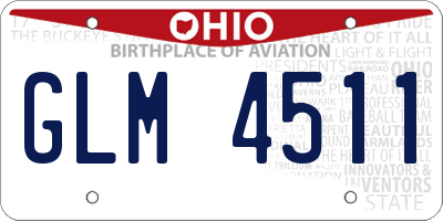OH license plate GLM4511
