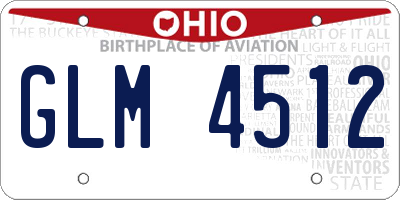 OH license plate GLM4512