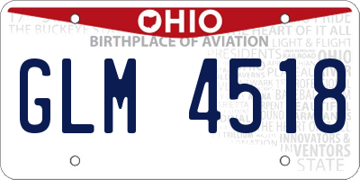 OH license plate GLM4518
