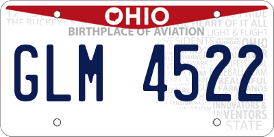 OH license plate GLM4522