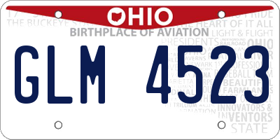 OH license plate GLM4523