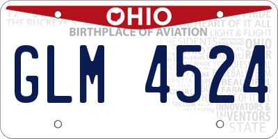 OH license plate GLM4524