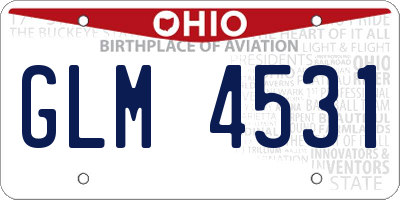 OH license plate GLM4531