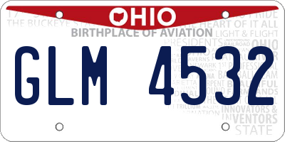 OH license plate GLM4532