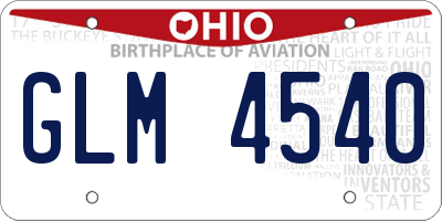 OH license plate GLM4540