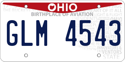OH license plate GLM4543