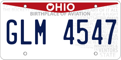 OH license plate GLM4547