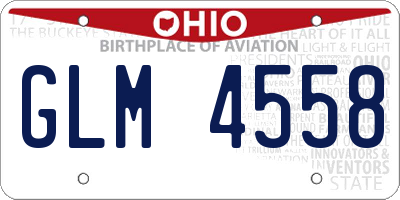 OH license plate GLM4558