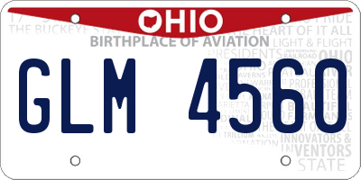 OH license plate GLM4560