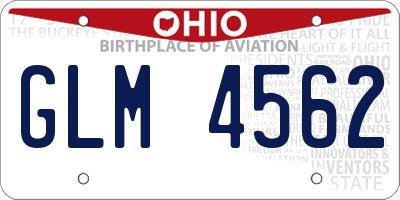 OH license plate GLM4562