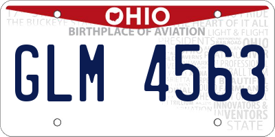 OH license plate GLM4563