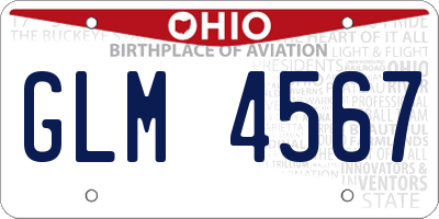 OH license plate GLM4567