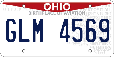 OH license plate GLM4569
