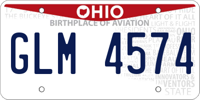 OH license plate GLM4574