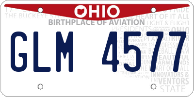 OH license plate GLM4577