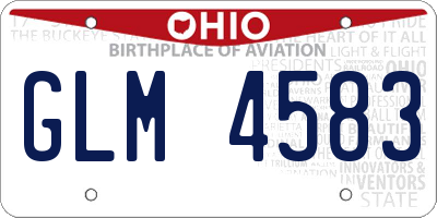 OH license plate GLM4583