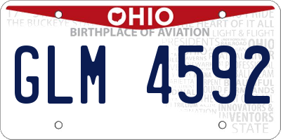 OH license plate GLM4592