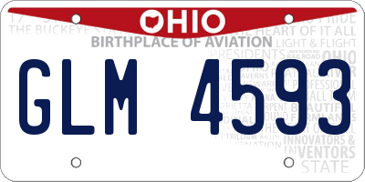 OH license plate GLM4593