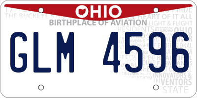 OH license plate GLM4596