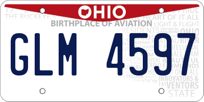 OH license plate GLM4597