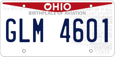OH license plate GLM4601