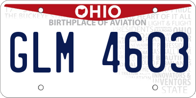 OH license plate GLM4603
