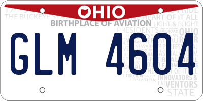 OH license plate GLM4604