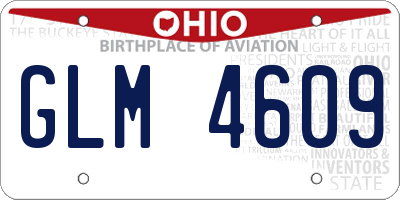 OH license plate GLM4609