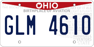OH license plate GLM4610