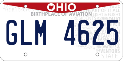 OH license plate GLM4625