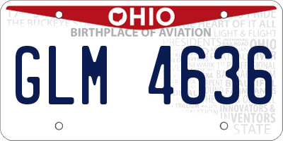 OH license plate GLM4636