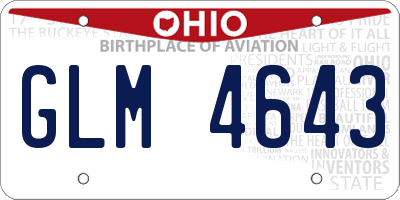 OH license plate GLM4643